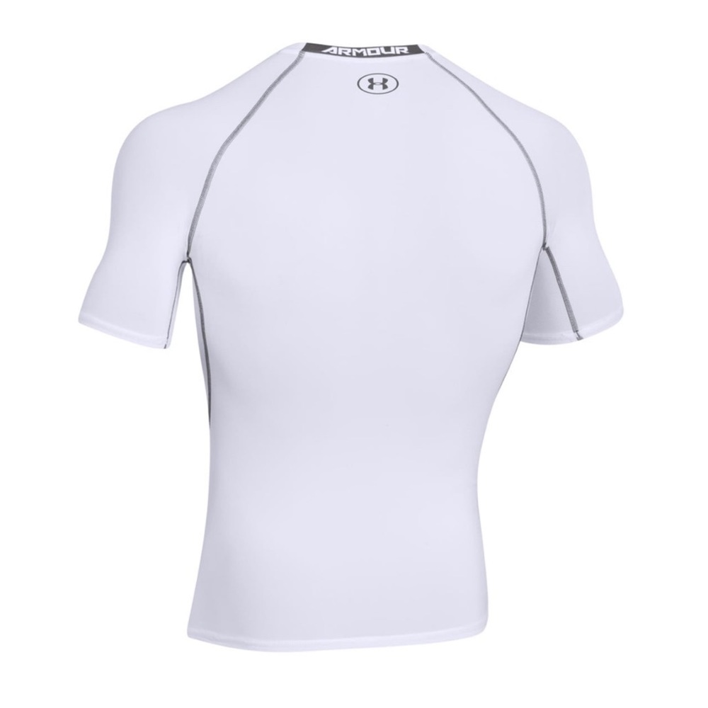 Under Armour Men's White Armour HeatGear Short Sleeve Compression Shirt EUC - Picture 2 of 8